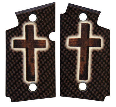 Hand of God Cross on Carbon Fiber Design Custom Sig Sauer P938 Grips-image