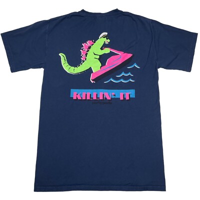 ComfortWash Navy Blue T-Shirt Men's S Alligator Jet Ski Graphic Tee 