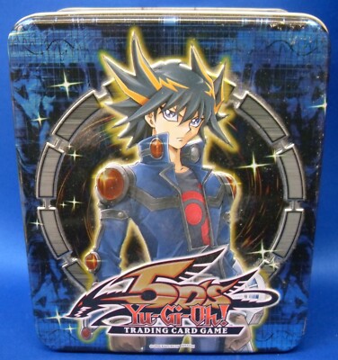 Yu-Gi-Oh! 2009 Yusei Fudo Excl. 5 D's Tin 5 Sealed Packs Open Box but Complete!-image
