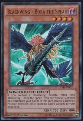 YUGIOH! BLACKWING - BORA THE SPEAR - ULTRA RARE 1ST EDITION- LC5D-EN111 NM-image