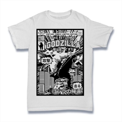 Godzilla T-Shirt. 100% Cotton Premium Tee NEW-image