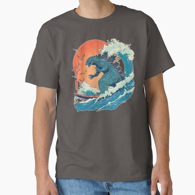 The Great Wave Godzilla Surfer shirt, Funny S T-Shirt Made in US/AUS Size S-2XL-image