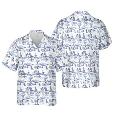 Godzilla Movie Hawaii Button Shirt, Godzilla Lover Shirt Full Size S-5XL-image
