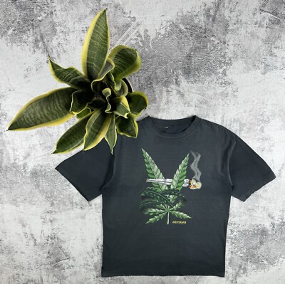 Vintage Marijuana Smoke Weed Amsterdam Crazy Rap Hip Hop Faded Y2K T Shirt Tee-image