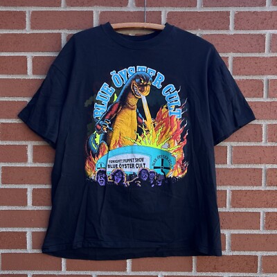 Vintage 90s Original Blue Oyster Cult Reaper Godzilla Band Tour Shirt XL Concert-image