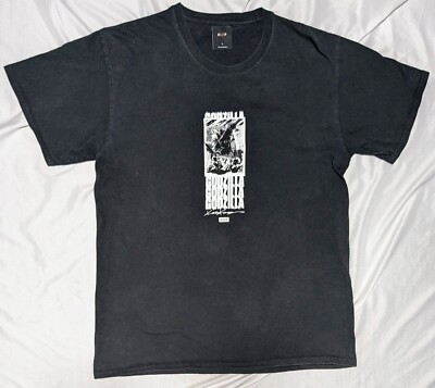 HUF Men's Godzilla Terror Short Sleeve T-Shirt Crew Black Large L-image