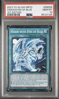 2023 PSA 10 YUGIOH Blue Eyes White Dragon VISION WITH EYES OF BLUE Card Rare-image