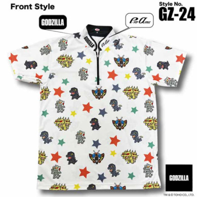 GZ-24 Character Funny Pattern Zip-up Shirt TOHO Godzilla Store Japan Limited New-image