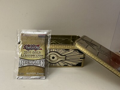 yugioh 2019 Gold Sarcophagus Mega Tin Pack & Tin 1st Edition Sealed Pack -image