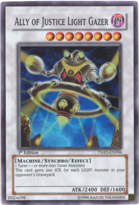 3 x Yu-Gi-Oh Card - TSHD-EN096 - ALLY OF JUSTICE LIGHT GAZER (super rare) - NM-image