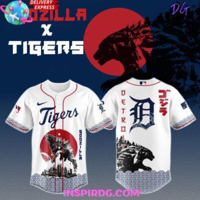 Godzilla x De--troit* Ti-gers Japan Edition 2025 Baseball Jersey-image