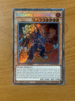 YuGiOh VOLCANIC DOOMFIRE SGX1-ENH01 Speed Duel GX: Duel Academy Box Secret Rare-image