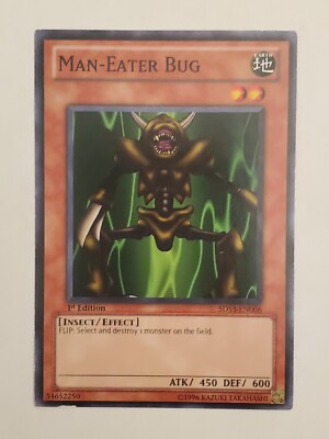 YuGiOh Card Man-Eater Bug 1st Edition 5DS3-EN006 Starter Deck ATK/450 DEF/600-image