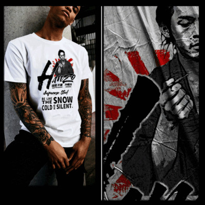 Samurai t-shirt bushido code Hattori Hanzo sword Japanese Ronin cold and silent-image