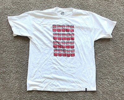 Huf T Shirt Mens XL White Red Cans-image