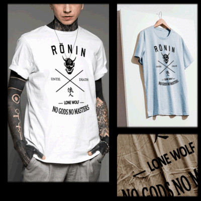Samurai t-shirt bushido code Japanese warrior Ronin Kanji Edo era assassin S-3XL-image
