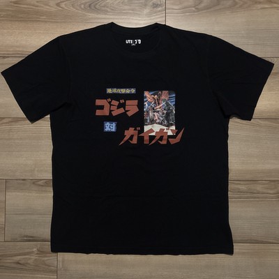 Godzilla 70th Anniversary UNIQLO Black Short-Sleeve T-Shirt Men US Size XL-image