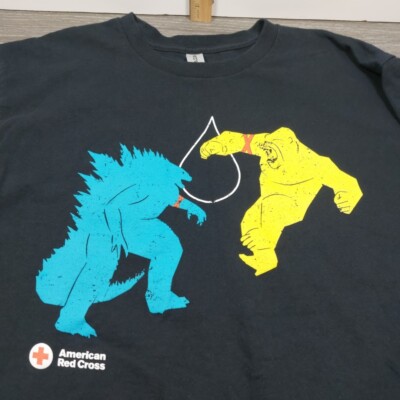 GODZILLA x KING KONG T-Shirt Sz Large American Red Cross New Empire Movie Promo-image