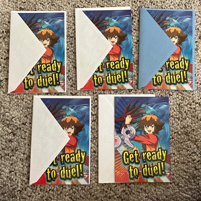 Vtg 5 HAPPY BIRTHDAY Cards Shonen Jump's Yu-Gi-Oh! GX 2004 AGC Get Ready To Duel-image