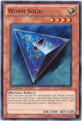 3 x Yu-Gi-Oh Card - HA03-EN022 - WORM SOLID (super rare holo) - NM-image