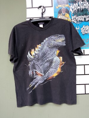 Godzilla Movie Cinema Vintage T Shirt Men Black Size XL.-image