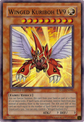 Winged Kuriboh LV9 [YG03-EN001] Ultra Rare Heavily Played Limited - Yugioh singl-image