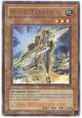 3 x Yu-Gi-Oh Card - TDGS-EN005 - SHIELD WARRIOR (rare) - NM-image