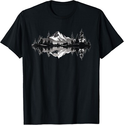 Mountain Landscape Reflection Forest Trees Outdoor Wildlife T-Shirt-image