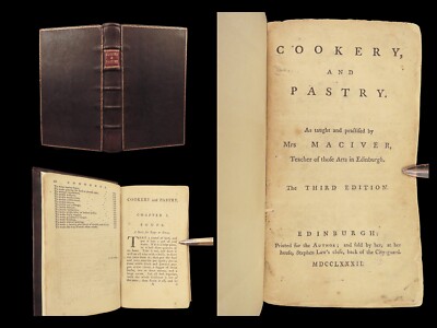 1782 Scottish COOKBOOK Maciver Cookery & Pastry Cooking Recipes Cocktails HAGGIS-image