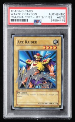 Wayne Grayson Joey Wheeler Signed Axe Raider 2008 YuGiOh Starter Deck 5D's PSA A-image