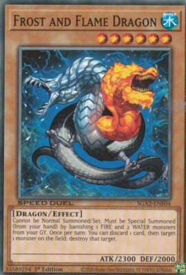 YUGIOH CARD FROST AND FLAME DRAGON SGX2-ENE04 1ST EDITION-image