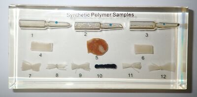 12 Synthetic Polymer Samples Collection Set Clear Block Education Specimen Kit-image