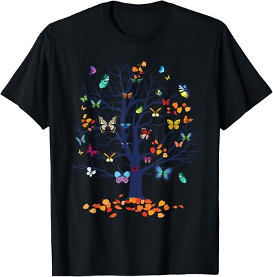 Butterfly Tree - Lepidopterist Butterfly Lover Butterflies T-Shirt-image