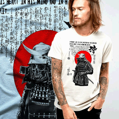 Samurai T-Shirt Bushido Code Ronin Hanzo Warrior Japanese Kanji Edo Era -image