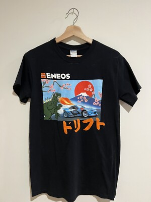 RARE Eneos Daijiro Yoshihara T-Shirt feat. Godzilla, Cherry Blossoms Size S-image