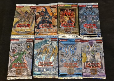 YuGiOh 1st Edition GX Booster Packs Factory Sealed X8-image