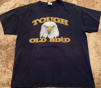 TOUGH OLD BIRD GRAPHIC T-SHIRT ( MENS L ) BLACK PREOWNED-image