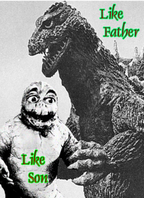 Godzilla Like Father Like Son t-shirt100% cotton-image
