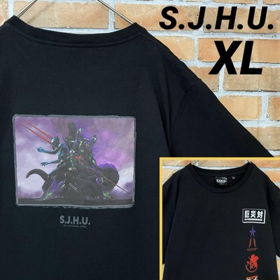 S.J.H.U. Shin Japan Heroes Unite TShirt Ultraman Godzilla Kamen Rider XL Black U-image