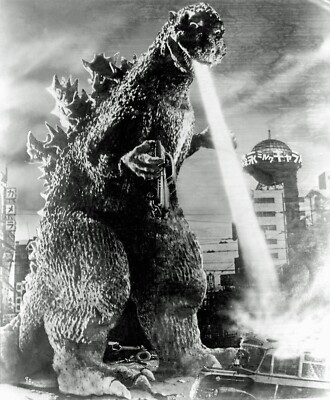 Godzilla Flame Throw Train T shirt Transfers Iron On 8 x 10 Lite Or Dark Fabric-image
