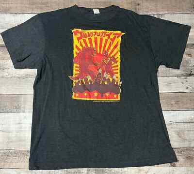 Ultraman Gaia Shirt Adult Large Gray Godzilla Vintage '98  Fighting Robot Anime-image