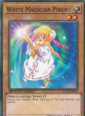 YUGIOH CARD WHITE MAGICIAN PIKERU SGX2-ENE02 1ST EDITION-image
