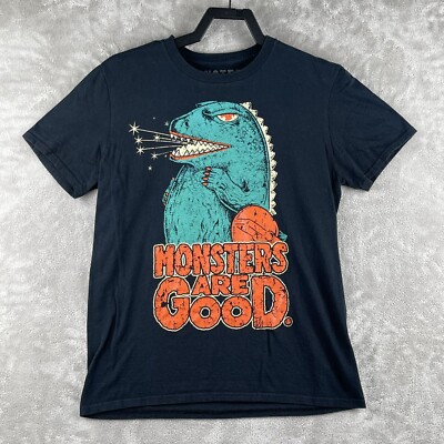 Monsters Are Good Godzilla Logo Tee Shirt Black Size Medium-image