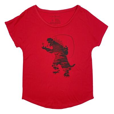 Virtual Reality Godzilla Womens Dolman Shirt - Loose fit scoop neck T-shirt-image