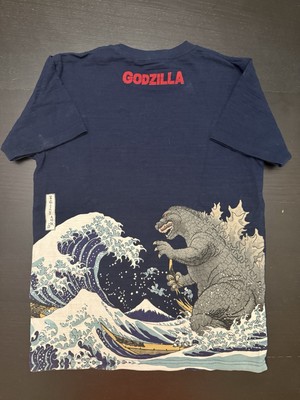 Godzilla T-Shirt Wave Mt. Fuji Graphic -image
