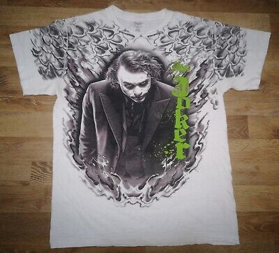 Vintage y2k The Dark Knight Film Joker Potrait Heath Ledger Batman Promo T Shirt-image