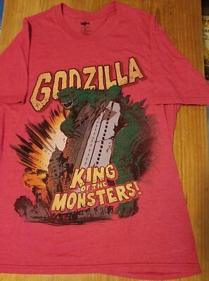 🔥Godzilla King Of The Monsters Comic Shirt Size Medium Red Men's Adult-image