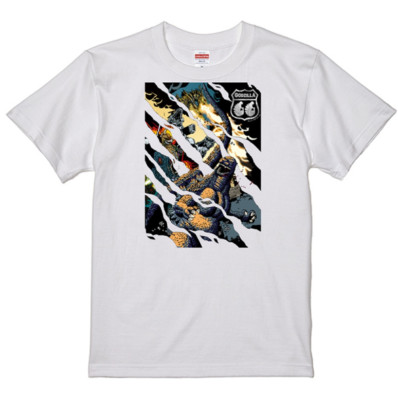 GODZILLA66 T-shirt White Smoke TOHO Godzilla Store Japanese Character Monster-image