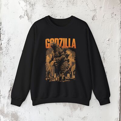 Godzilla City Destruction Sweatshirt – Retro Monster Movie Pullover Unisex-image