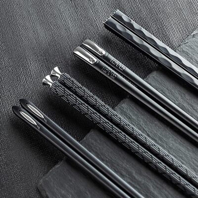 5 Pairs Food Grade PET+Glass Fiber Alloy Polymer Laser Engraving Black -image
